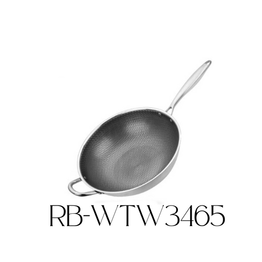 Royal Mega Cook 34cm Stainless Steel Wok Pan + FREE GIFT/Sartén Wok de Acero Inoxidable Royal Mega de 34cm + REGALO GRATIS