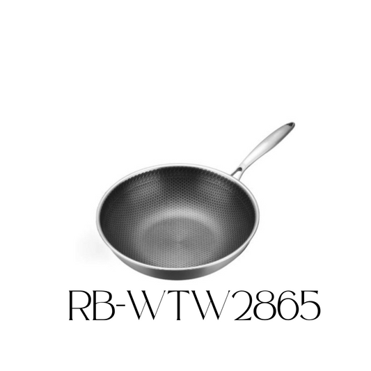 Royal Mega Cook 28cm Stainless Steel Wok Pan + FREE GIFT / Sartén Wok de Acero Inoxidable de 28 cm Royal Mega Cook+REGALO GRATIS