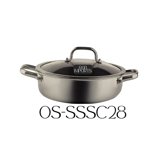Tri-Ply Stainless Steel 28CM Shallow Casserole