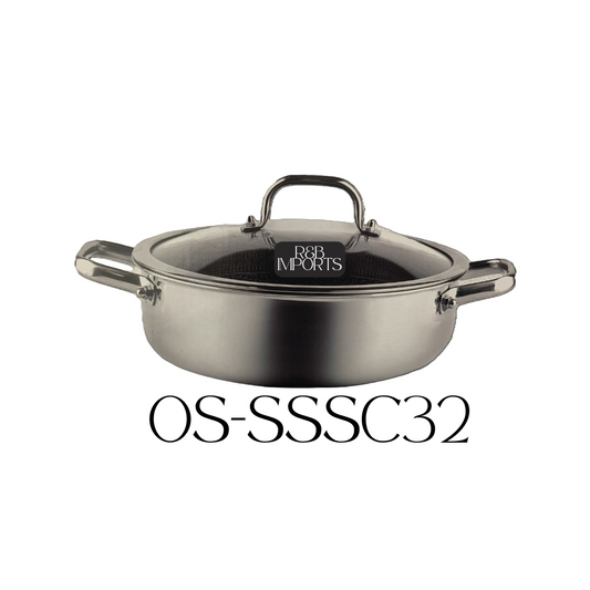 Tri-Ply Stainless Steel 32CM Shallow Casserole