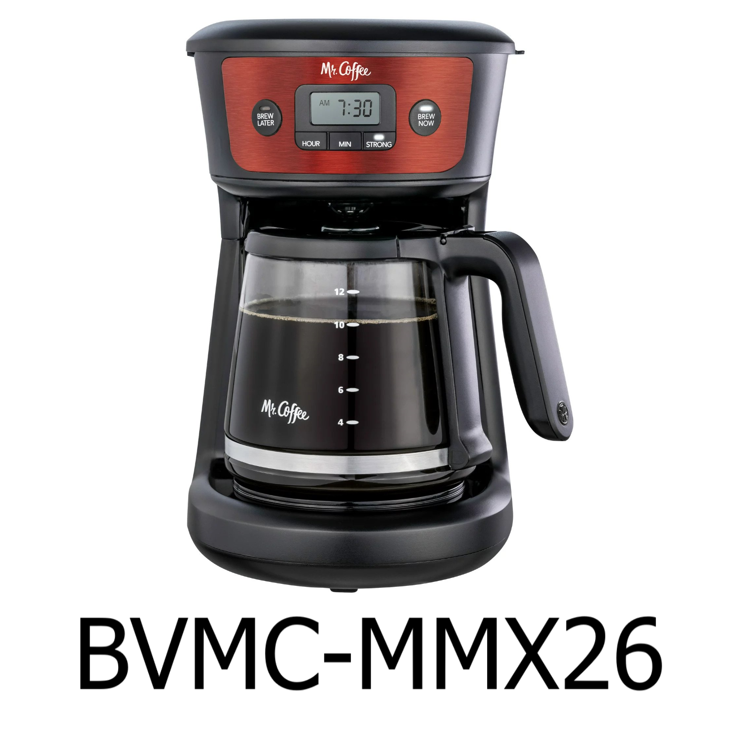Mr. Coffee 12-Cup Programmable Drip Coffee Maker with Strong Brew, Silver