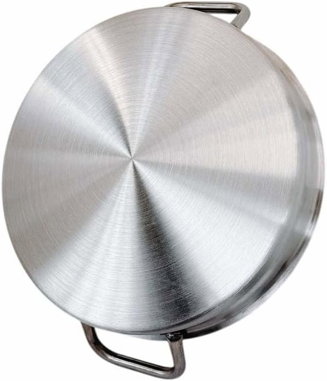 Nonstick Frying Pan Stainless Steel with Handles, Round Shape 40cm, Dark Interior 3in Deep