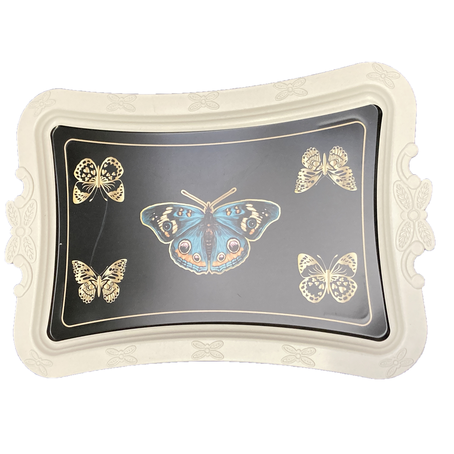 Butterfly Printed Design Plastic Serving Tray