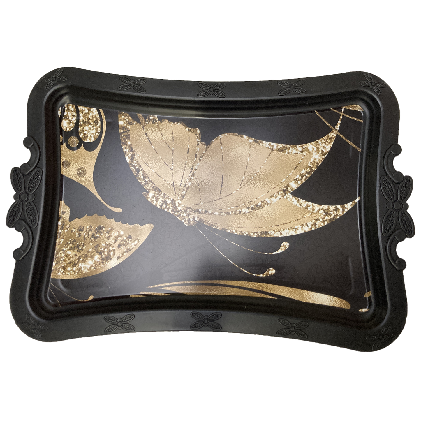 Butterfly Printed Design Plastic Serving Tray