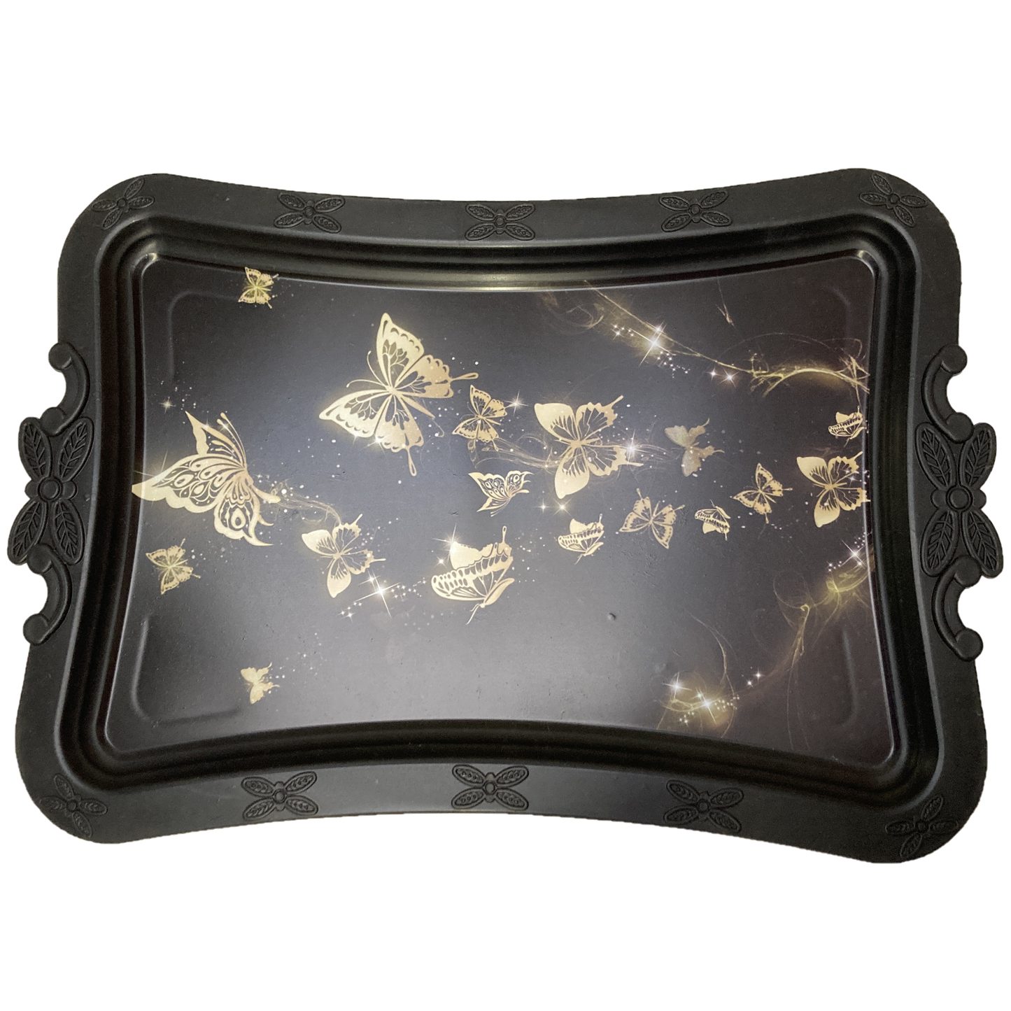 Butterfly Printed Design Plastic Serving Tray