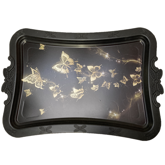 Butterfly Printed Design Plastic Serving Tray