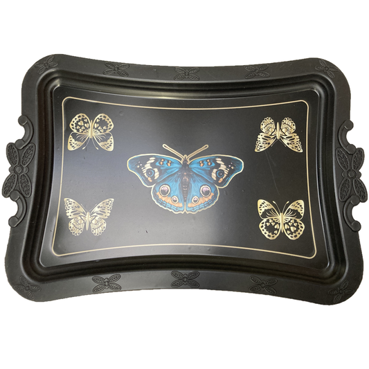 Butterfly Printed Design Plastic Serving Tray