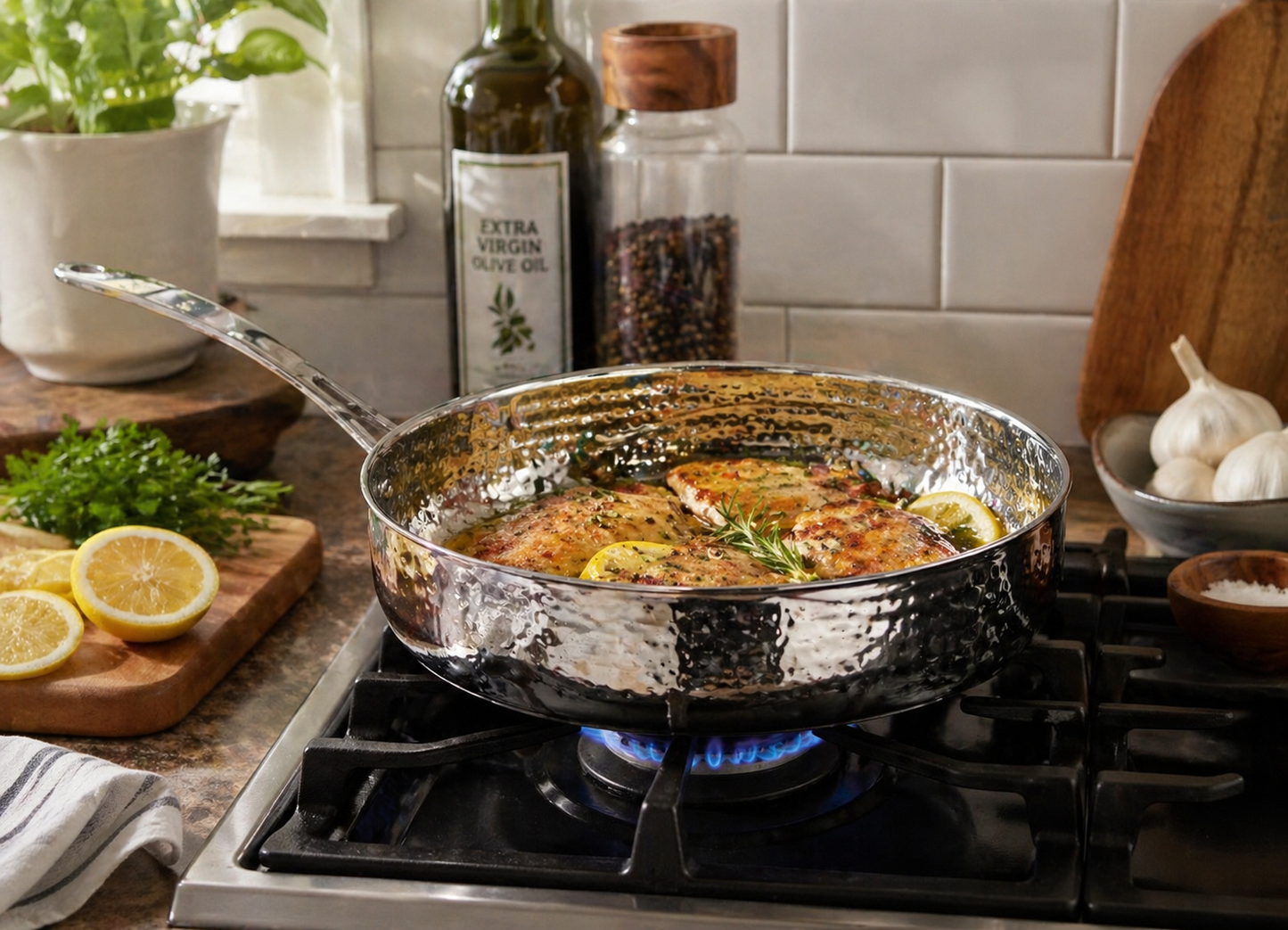 6.25" Stainless Steel Hammered Mini Fry Pan