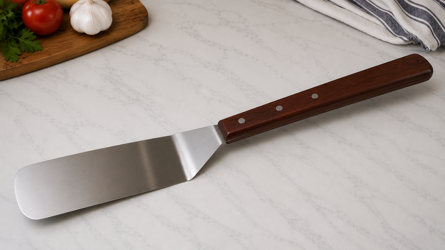 Long-Handle Stainless Steel Spatula- Espátula de Acero Inoxidable con Mango Largo