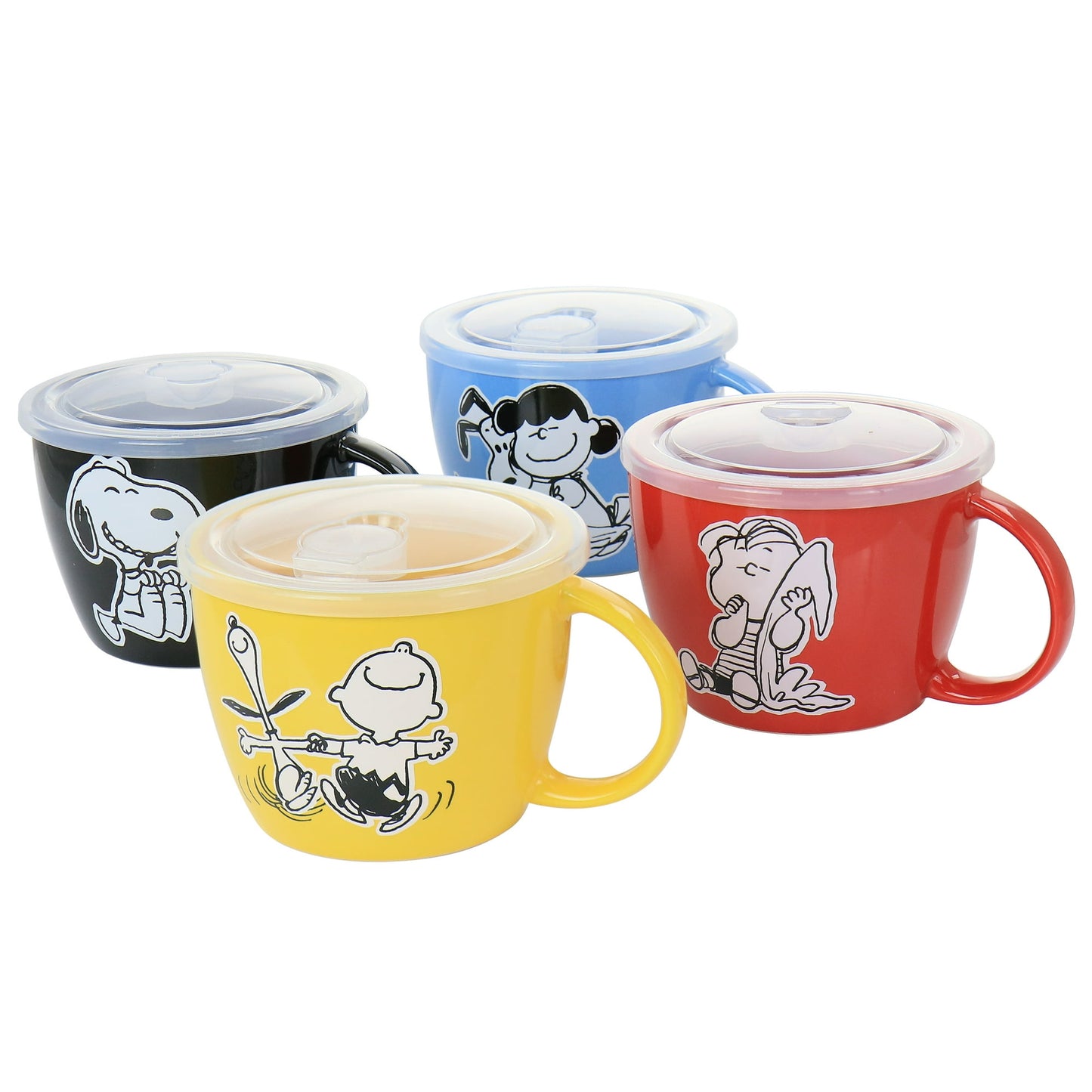 4 PC Gibson 23.5 Oz Peanuts 70th Anniversary Soup Bowl Set