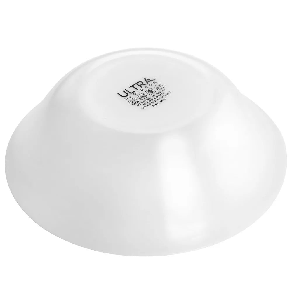 2 PC Gibson Ultra 46oz Tempered Opal Glass Serving Bowl Set