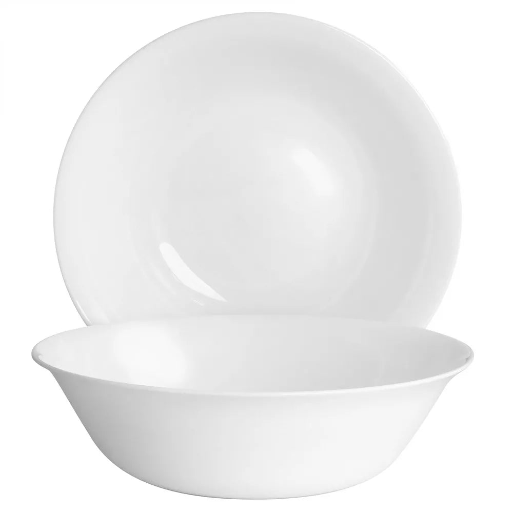 2 PC Gibson Ultra 46oz Tempered Opal Glass Serving Bowl Set