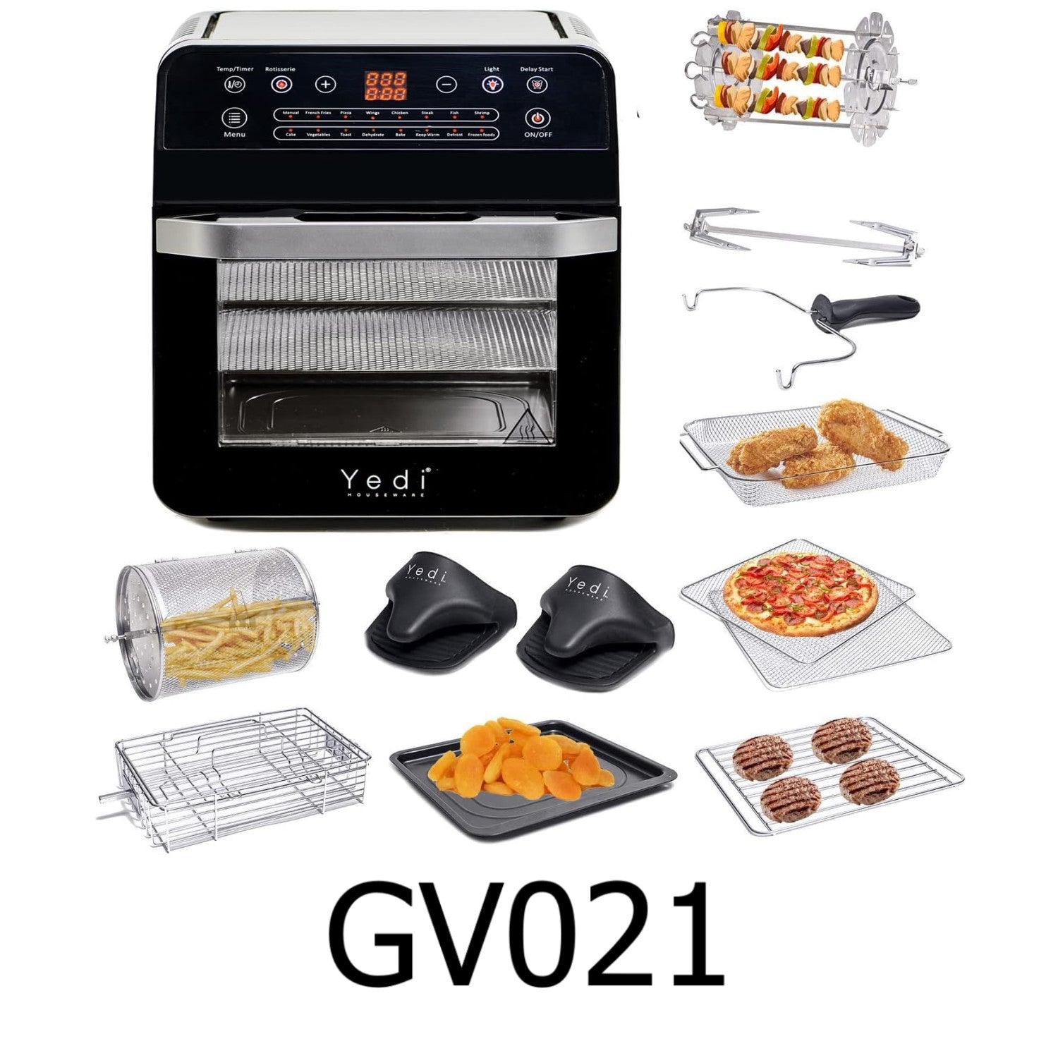 12.7 QT Yedi Air Fryer Oven with Rotisserie and Dehydrator – R & B Import