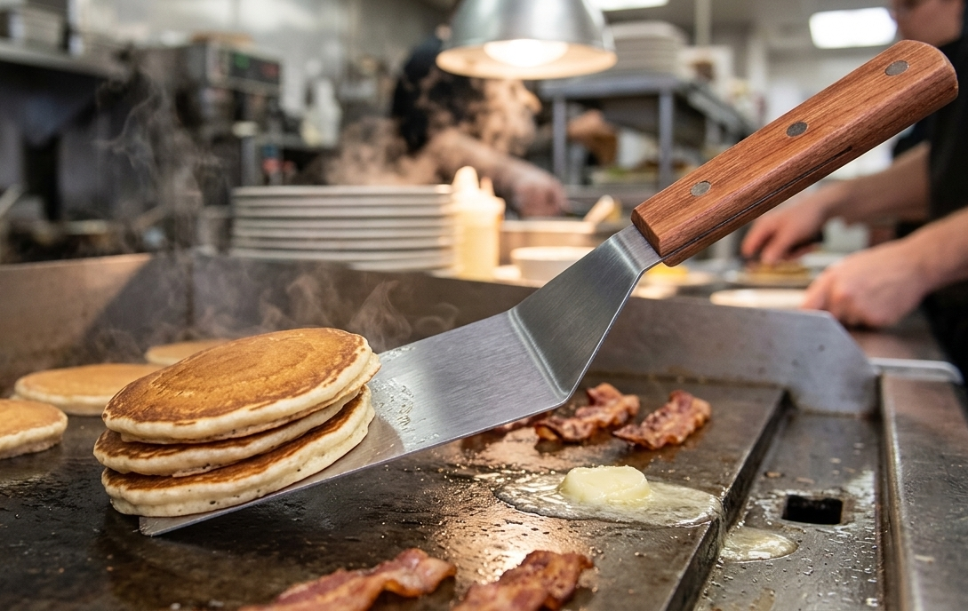 Stainless Steel Griddle Spatula & Turner-Espátula y Volteador de Plancha de Acero Inoxidable