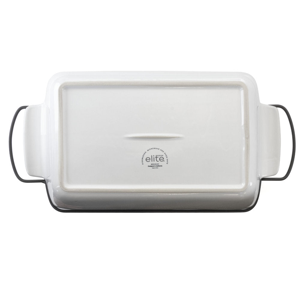 Gibson Rectangle Stoneware Bakeware With Metal Rack