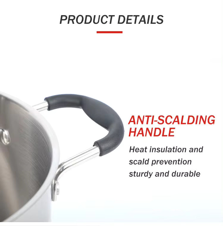 6 PC Stainless Steel Cookware Set - Glass Lid (M)