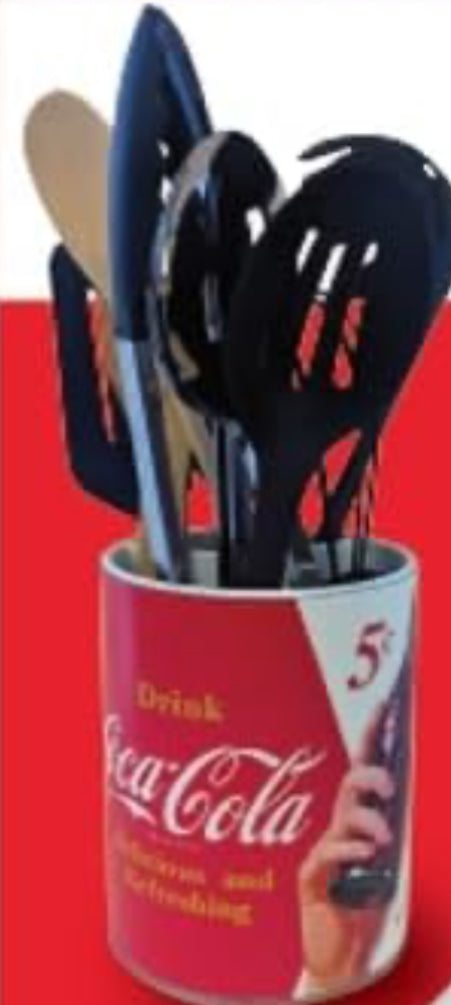 Coke Round Utensil Holder