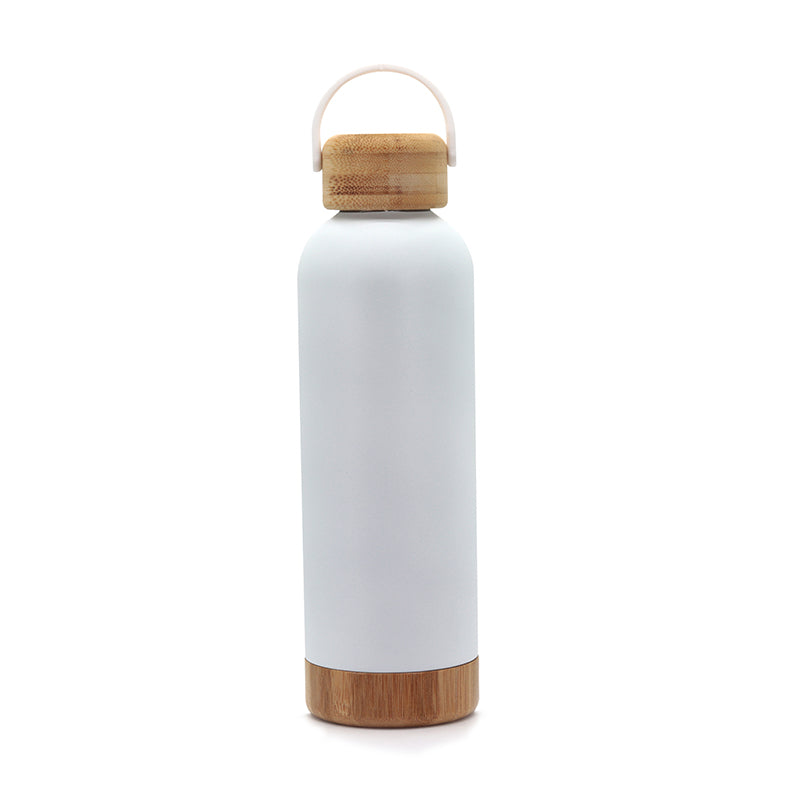 400ml Double Wall Insulated Stainless Steel Water Bottle - White