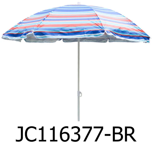 5.25 ft Blue-Red Stripe Beach Umbrella