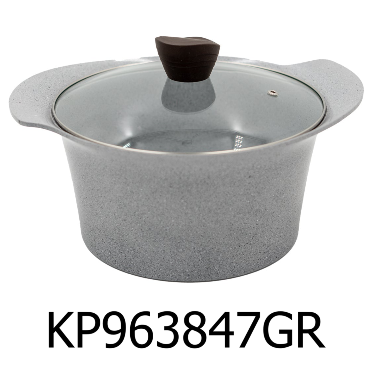 24cm Grey Marble Ceramic Coating Stock Pot