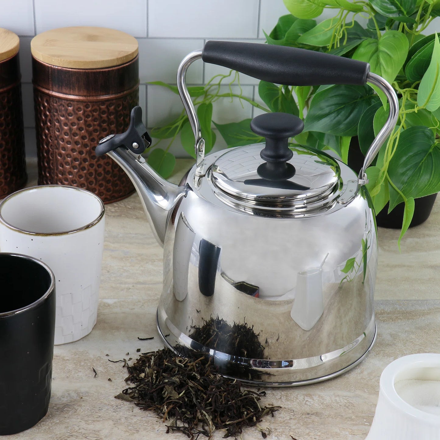 2.2 QT Silver Martha Stewart Tea Kettle