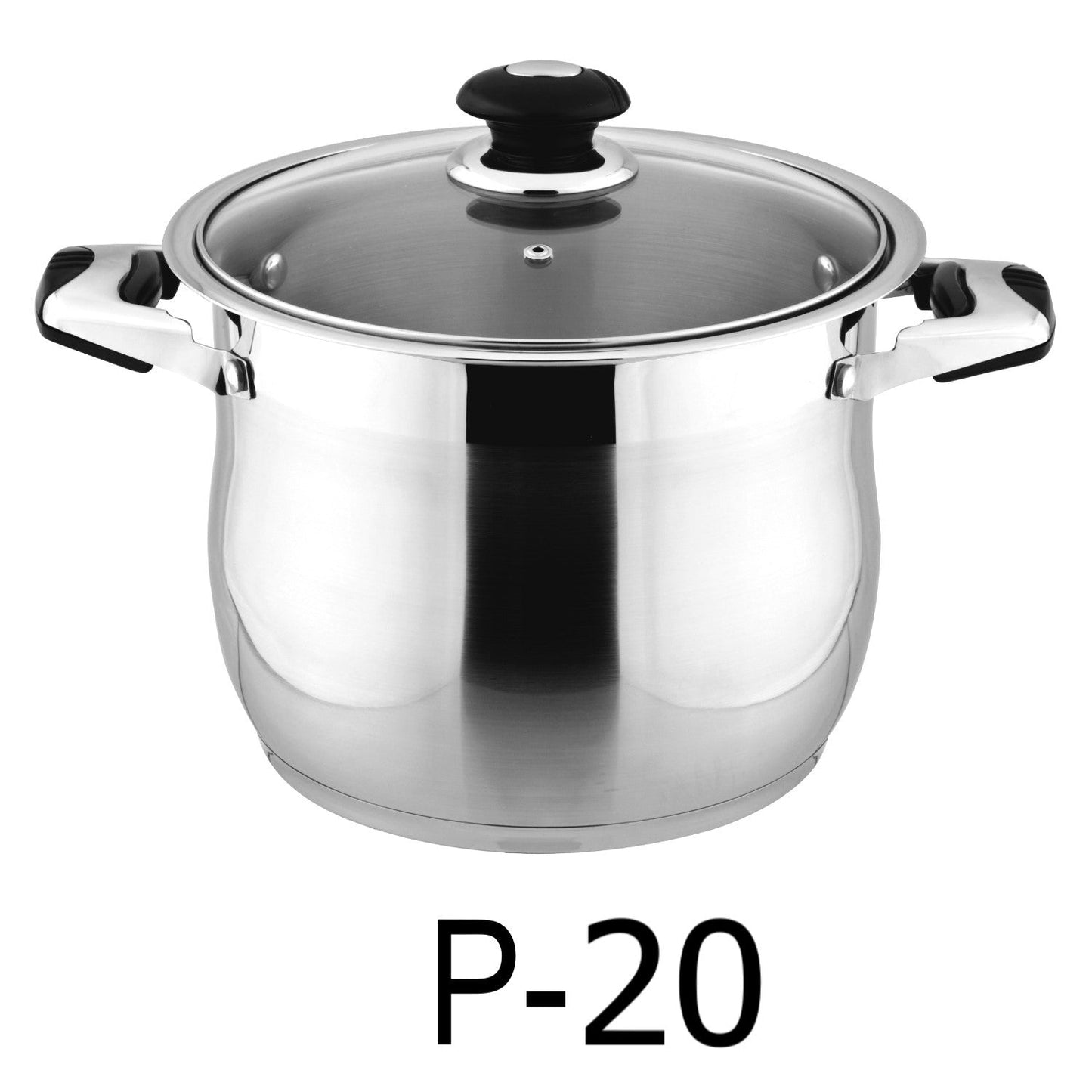 20 QT Stainless Steel 18/10 Induction Stock Pot (Free Gift 1 Knife Set)