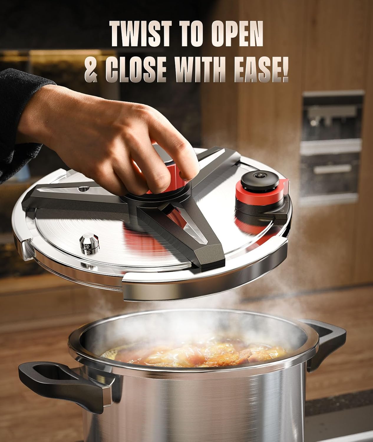 Stainless Steel Pressure Cooker-25L (Free ladle spoon gift)