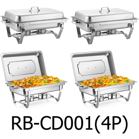 11L Stainless Steel Chafing Dish Food Warmer for Buffet (Pack of 4)