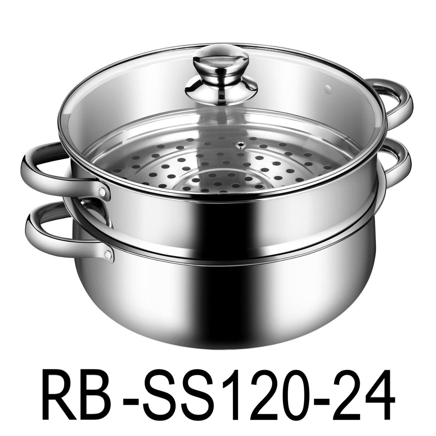 25cm Stainless Steel 2 Tier Layer Steamer