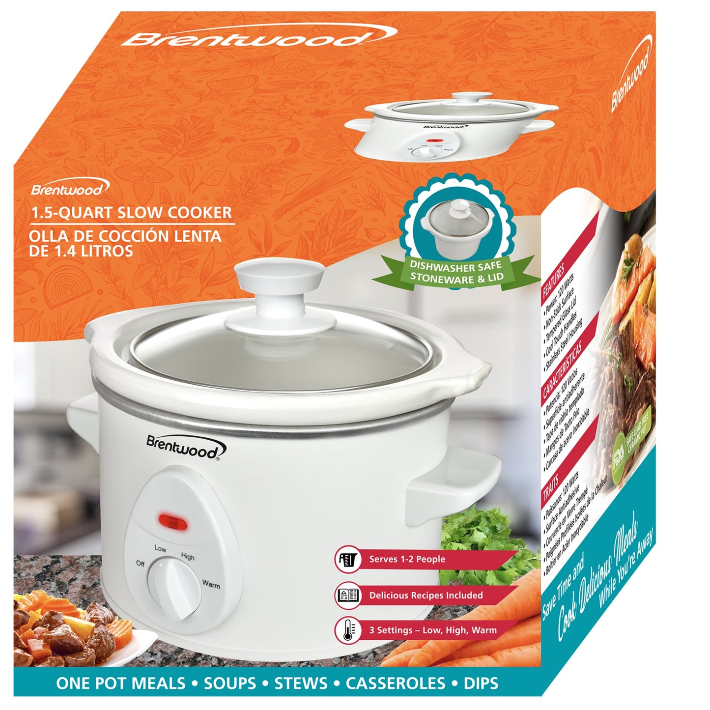 1.5 QT Brentwood Slow Cooker