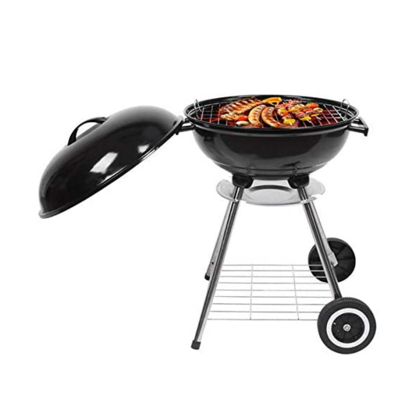17" Round Portable BBQ Charcoal Grill Set (Free Gifts: Grilling Skillet & 3 Spices)