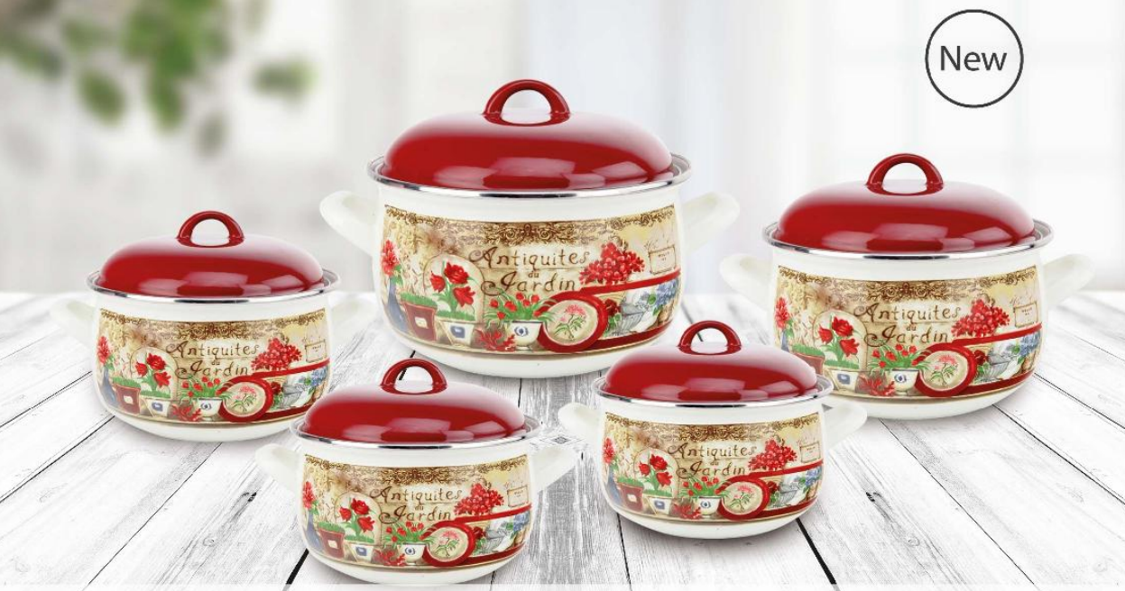 10 PC Retro Style Enamel Stock Pot