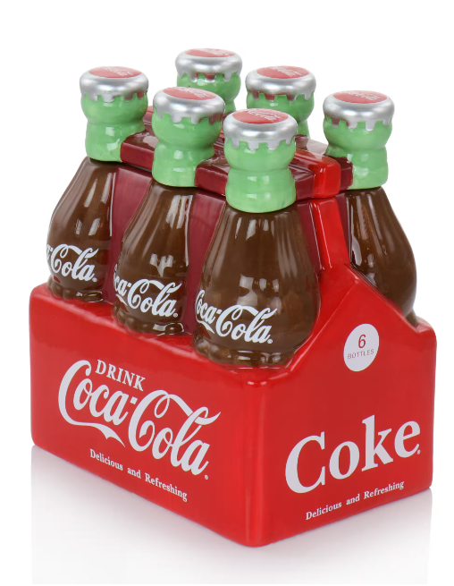 Ceramic Coca Cola Cookie Jar Six Pack of Bottles