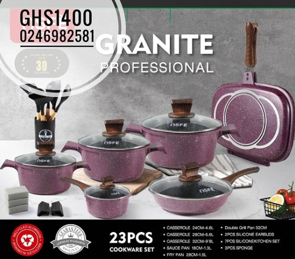 23 PC Granite Diamond Cookware Set