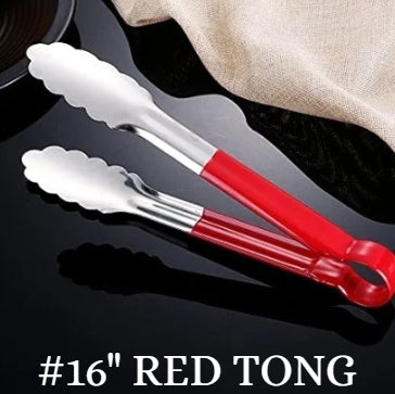 Heavy Duty Stainless Steel Red 16" Tong