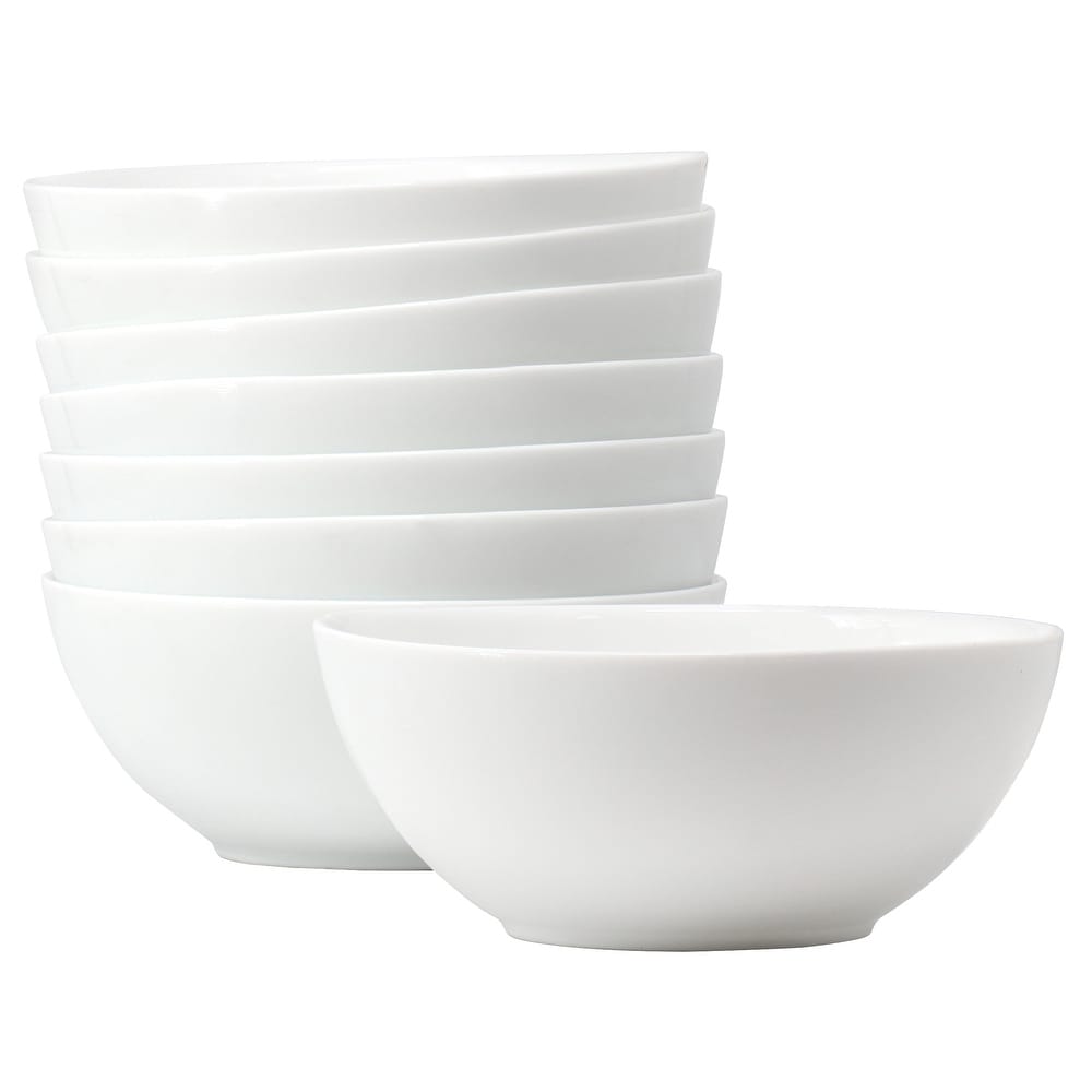 8 PC Ultra by Gibson 35oz Tempered Opal Glass Bowl Set