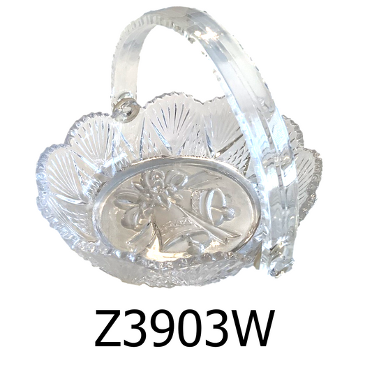 Crystal Bell Glass Basket with Handle
