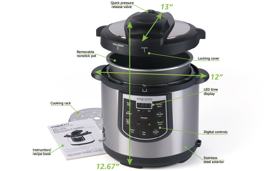 Presto 6 QT Programmable Electric Pressure Cooker Plus