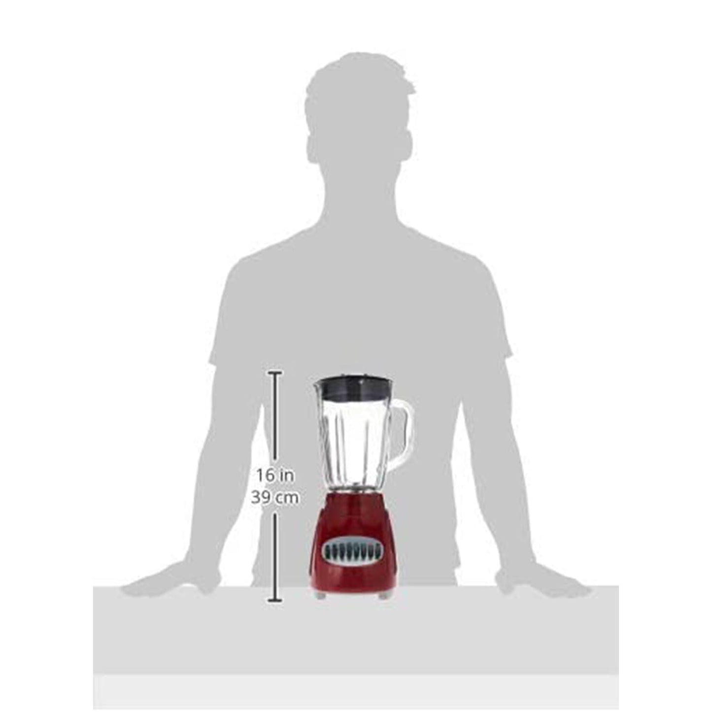 Brentwood Glass Jar Blender - Red