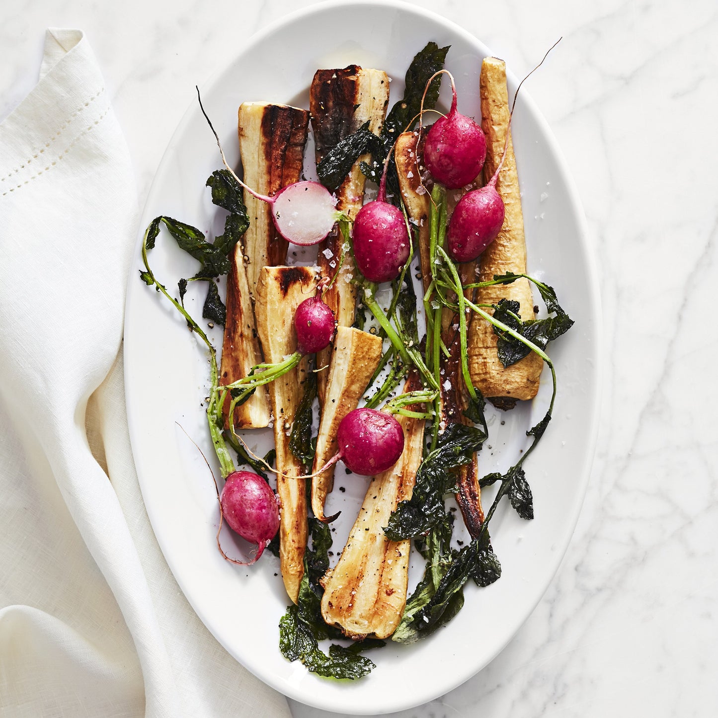 21" x 15" Oval White Ceramic Dinner Plate