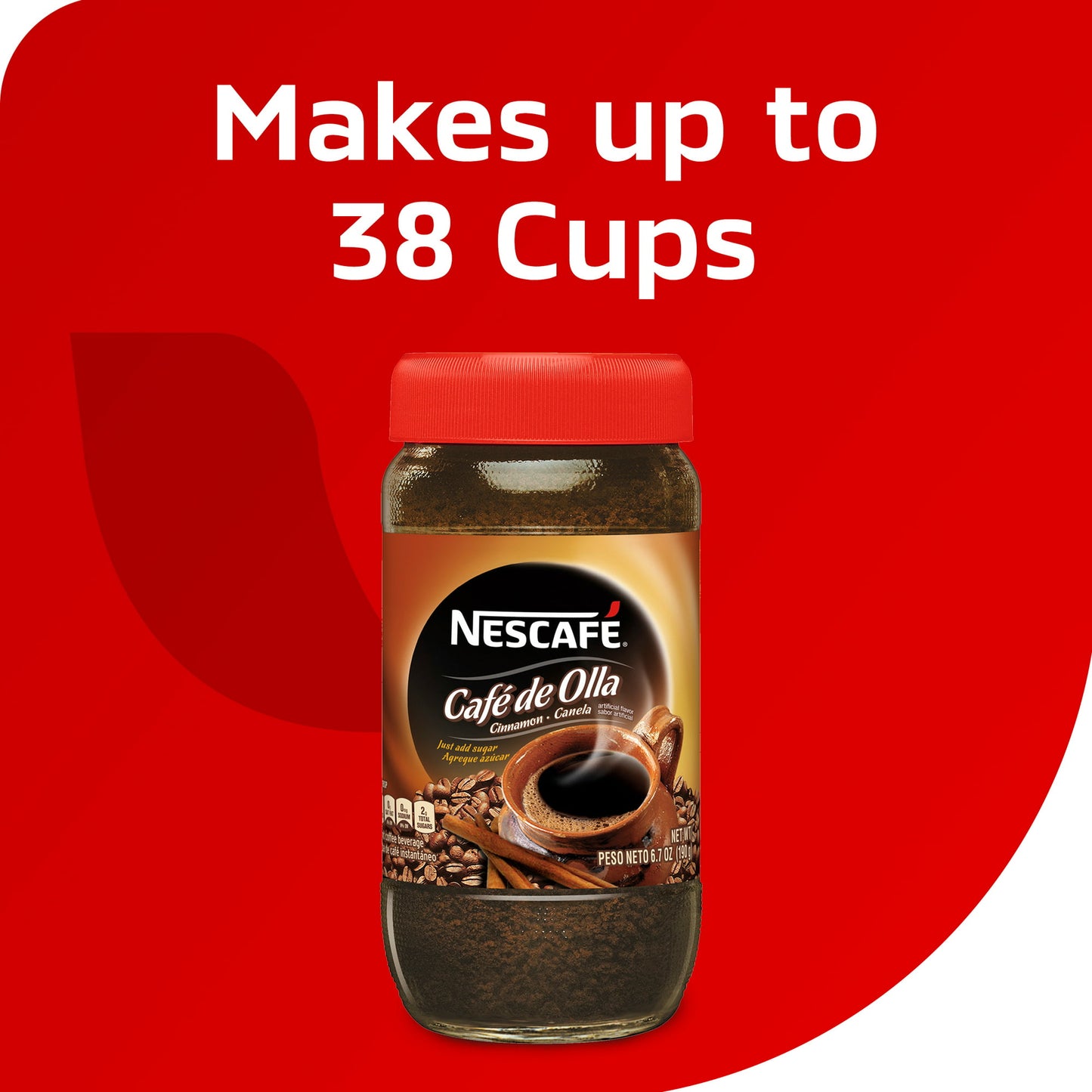 6.7 oz Nescafe Cafe de Olla, Dark Roast Instant Coffee Jar