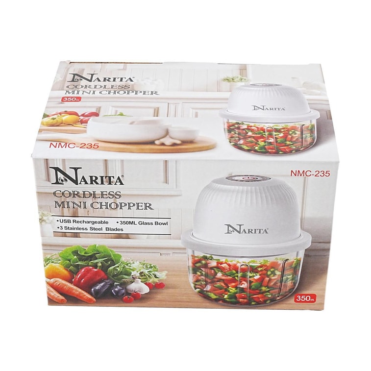 Cordless Narita White Mini Chopper - 350 ml