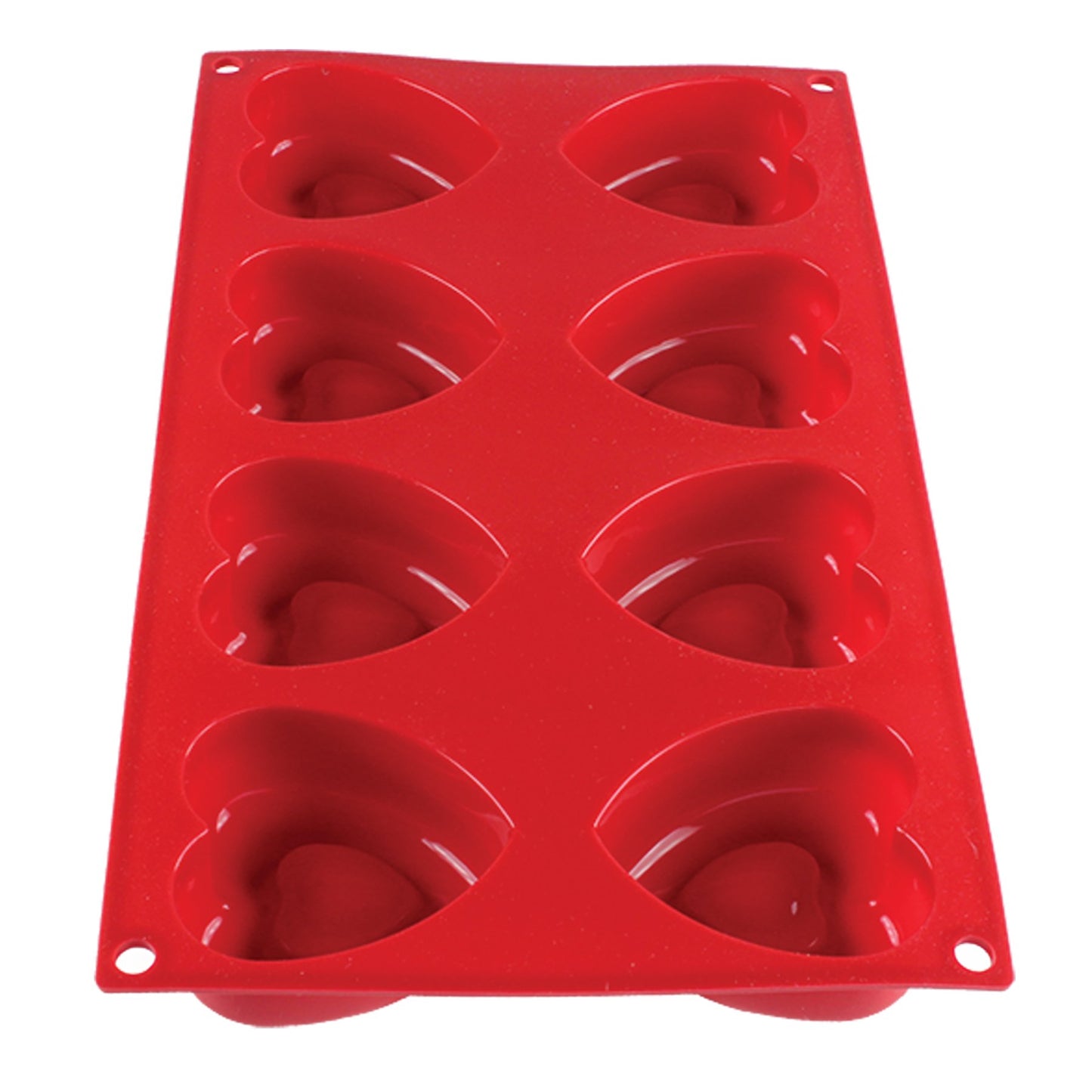 2.4 Oz Heart High Heat Silicone Baking Mold, 8 Cavities
