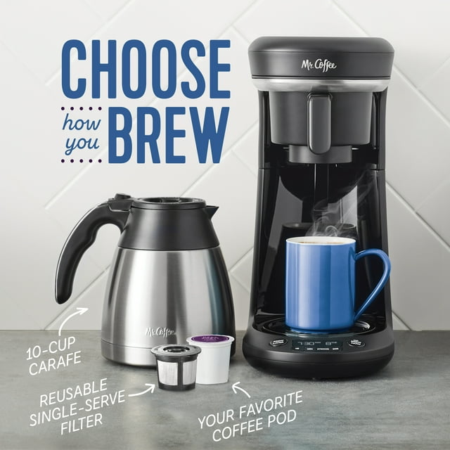 Mr. Coffee Pod & 10-Cup Space-Saving Combo Brewer