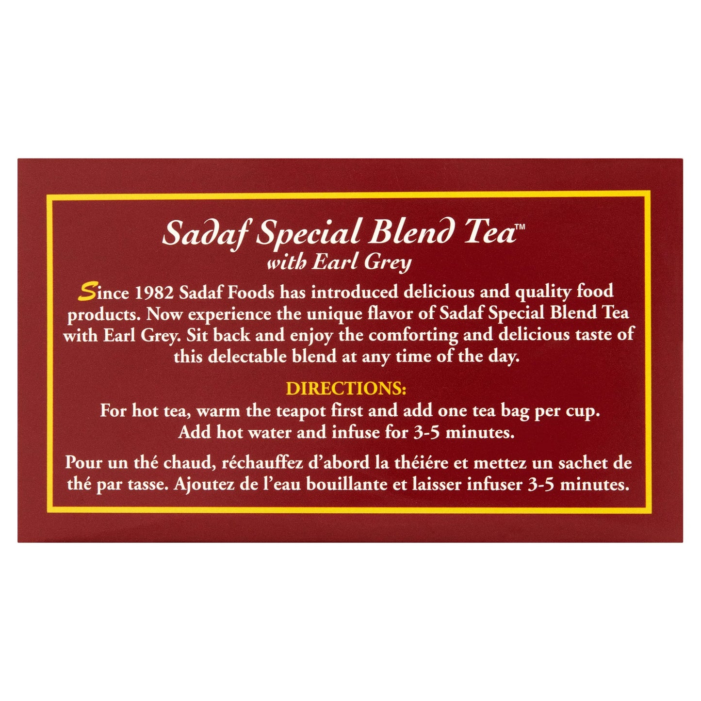 50 Tea Bags Sadaf Special Blend Tea with Earl Grey