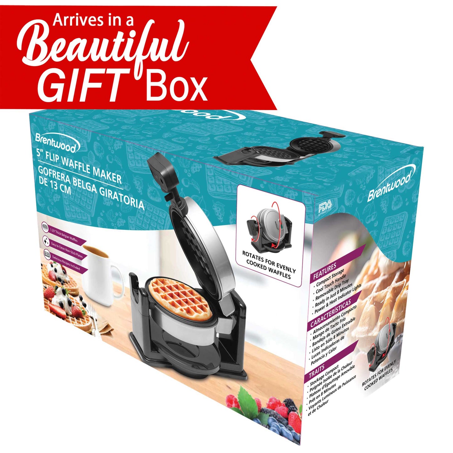 5" Flip Brentwood Waffle Maker