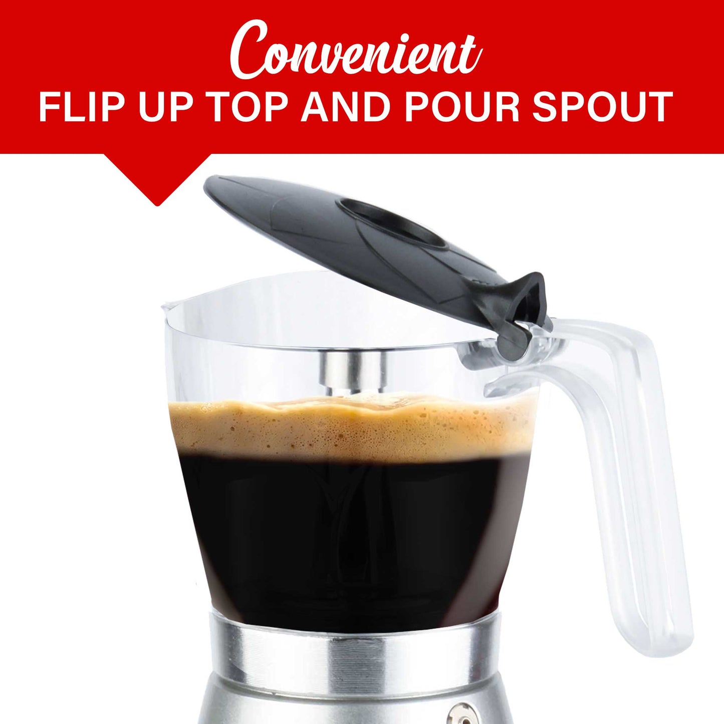 Brentwood Silver Cordless Electric Moka Pot Espresso Machine