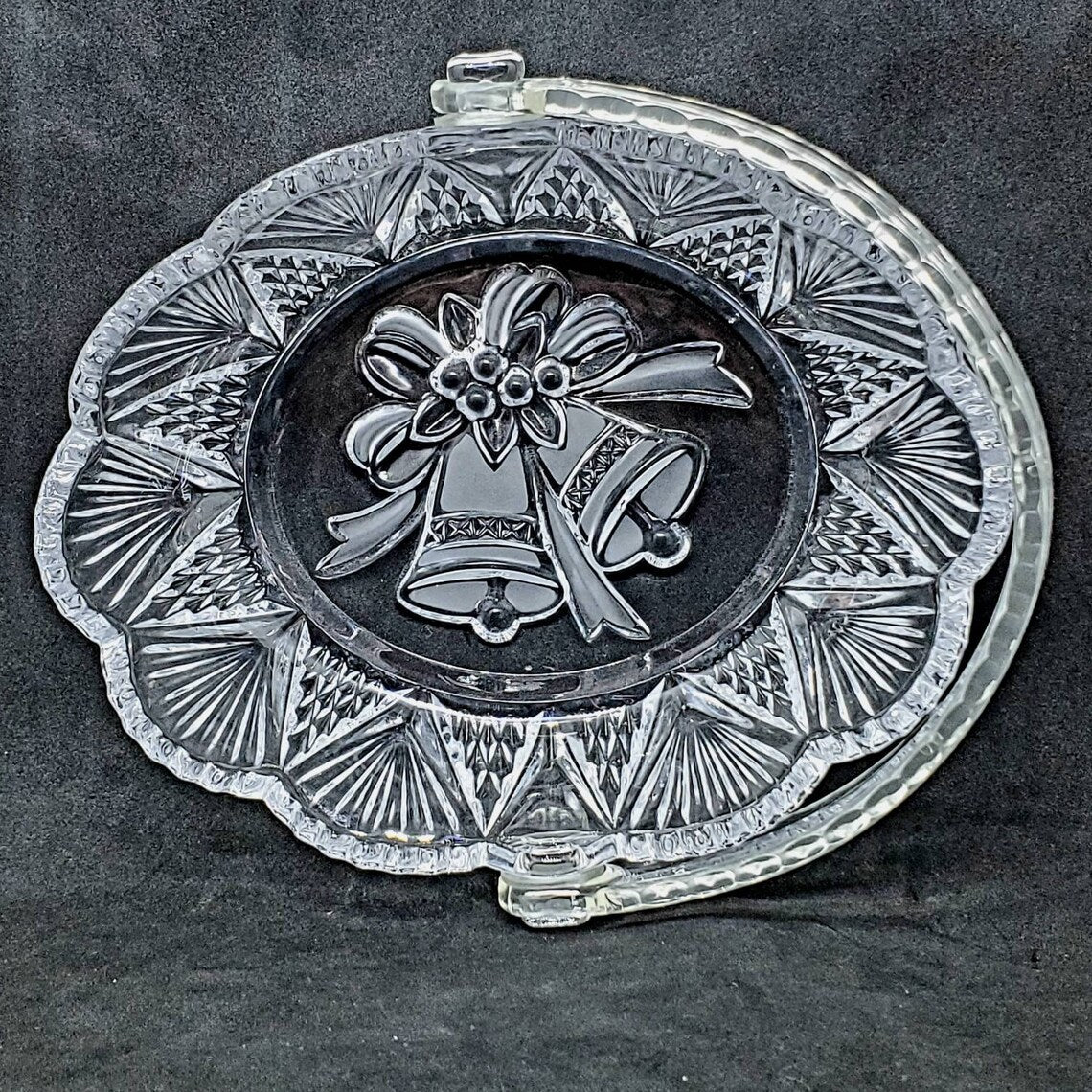 Crystal Bell Glass Basket with Handle