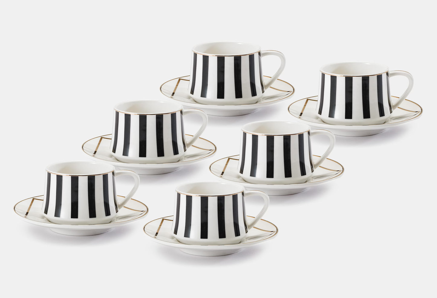 12 PC Black & White Coffee Set