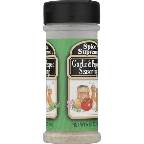 5.25 oz Spice Supreme Garlic & Pepper Seasoning Ⓤ (Pack of 2)